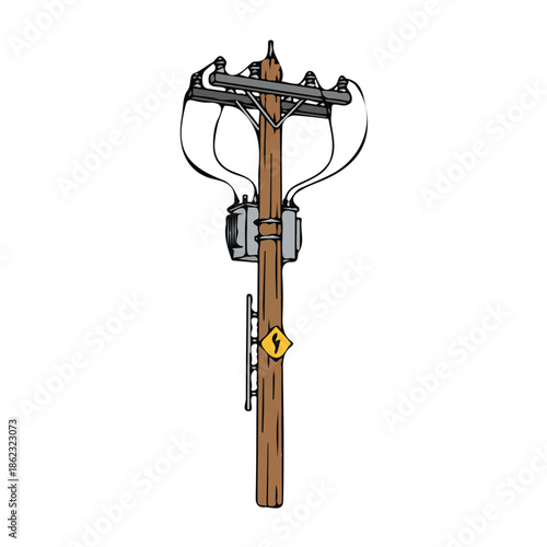Electric lamppost icon vector design