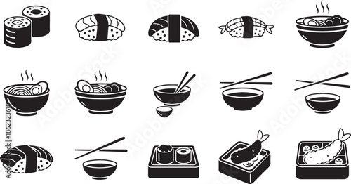 Collection of japanese food icons