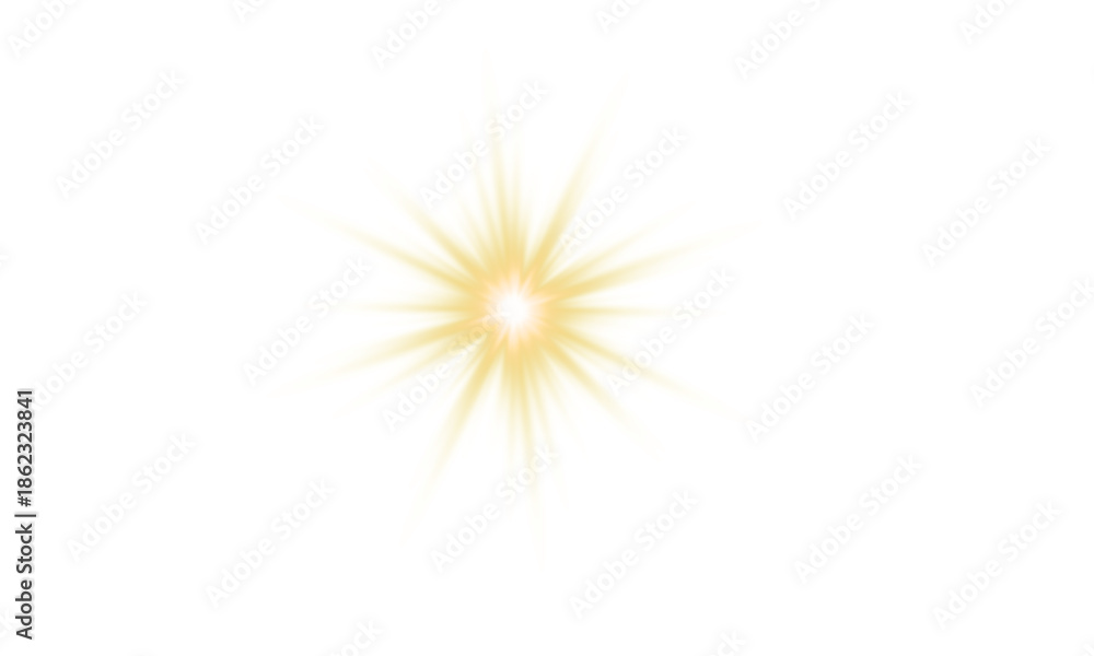 Obraz premium golden star light, Sparkling light. Glow Star light sparkle glow. Twirl, Vector glow effect. Abstract lens glare. Starburst. Flashing lights. Transparent PNG. Cinematic