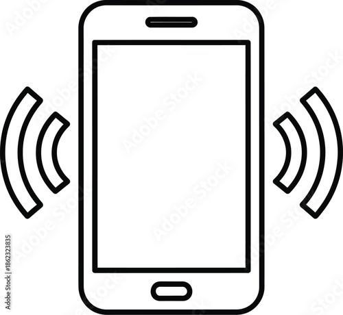 Smartphone ringing or vibrating icon depicting an incoming call or notification