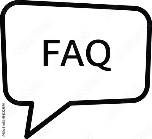 Frequently asked questions speech bubble icon for support and information