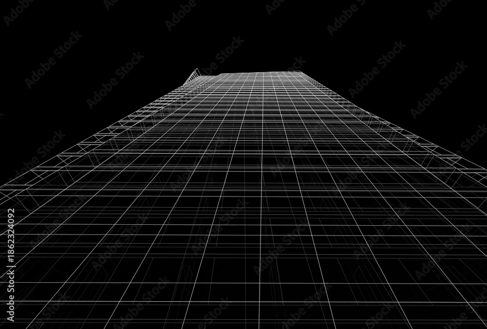 Fototapeta premium Abstract architecture building 3D illustration