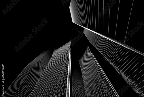 Abstract architecture building 3D illustration