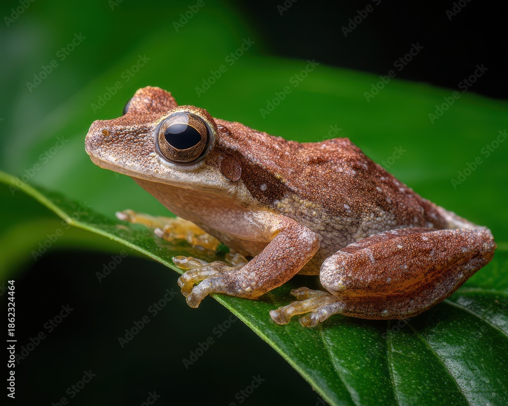Obraz premium Coqui: A Small Caribbean Amphibian in a Lush Green Environment, Capturing the Essence of Nature's Slimy Tree Frog