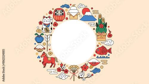 Cultural Celebration, Decorative Circle, Traditional Art, Colorful Design, Festive Environment, Top-Down View, Whimsical Concept