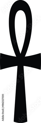 Ancient egyptian ankh symbol in black a distinctive cultural silhouette