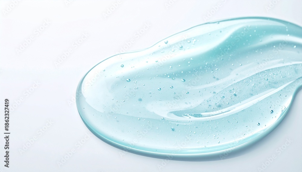 Obraz premium みずみずしく広がる透明ジェル 化粧水と乳液のあいだを描くスキンケアテクスチャー ジェネレーティブAI