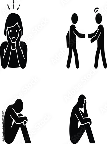 Visualizing human emotions sadness distrust loneliness and self pity silhouette