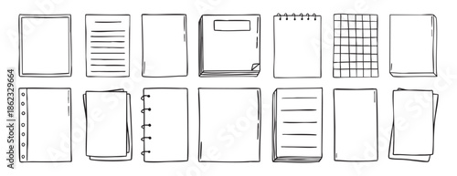 Notepad hand drawn paper note to do list doodle