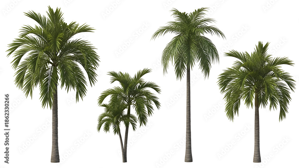 Obraz premium Tropical palm trees in a row
