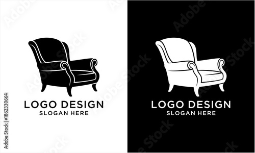 Elegant Armchair Logo Design for Classic Furniture Brand.