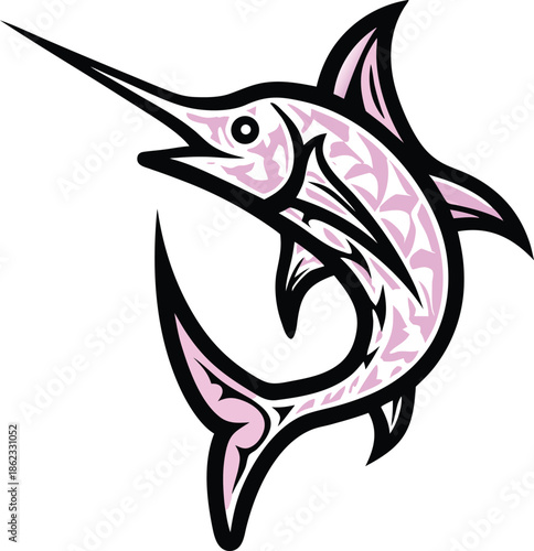 swordfish icon Black silhouette vector illustration on transparent background