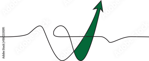 one line green arrow design