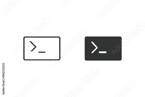 Command line interface prompt icon in two styles, light and dark mode