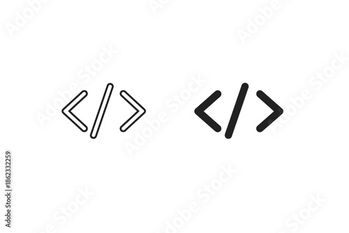 Code tags icon, representing programming and web development symbols