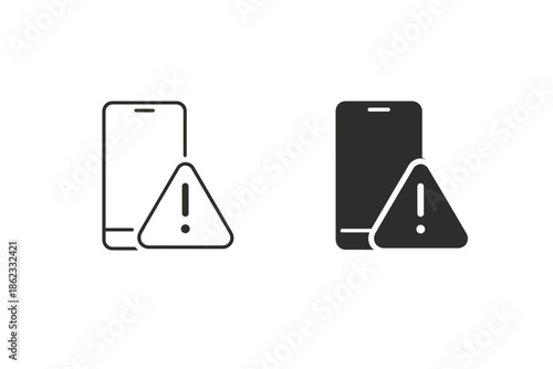 Smartphone with a warning sign icon, representing alerts or errors
