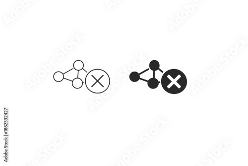 Network connection error icon with a cross symbol indicating failure