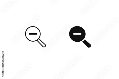 Zoom out icons, one outlined and one solid black, on a white background