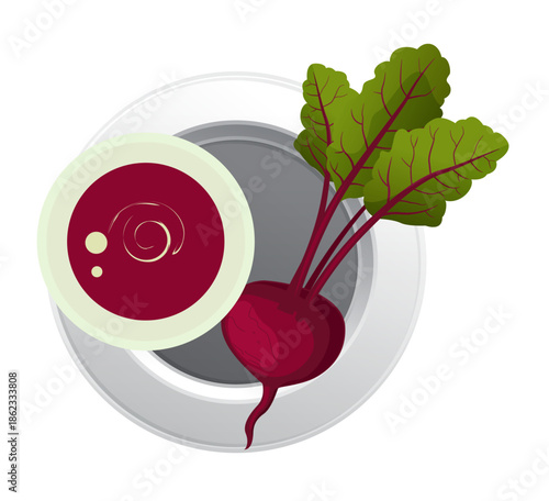 Healthy Beetroot Soup - Stock Illustration