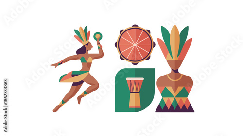 A vibrant collection of carnival-themed illustrations.