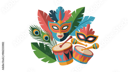 Festive elements arranged for a celebration.