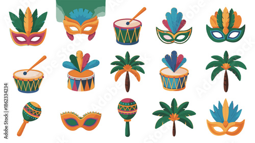 Colorful Carnival Elements.