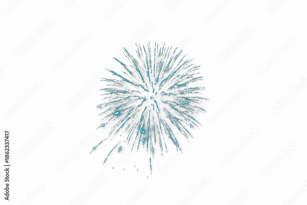 Fototapeta premium Blue firework explosion isolated for celebratory design