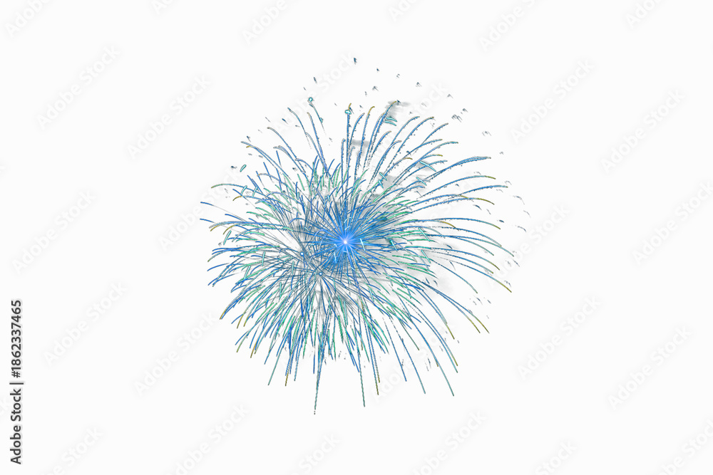 Obraz premium Blue firework explosion isolated for celebratory design