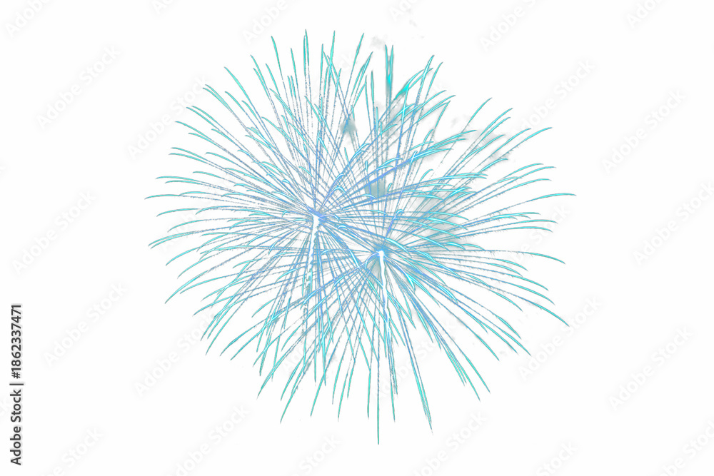 Obraz premium Blue firework explosion isolated for celebratory design