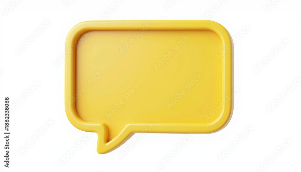 Naklejka premium Dynamic yellow speech bubble icon design digital environment graphic content modern viewpoint creative concept for enhanced communication representation