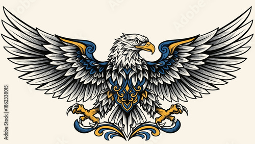 Majestic Eagle with Spread Wings A Symbol of Freedom and Power.