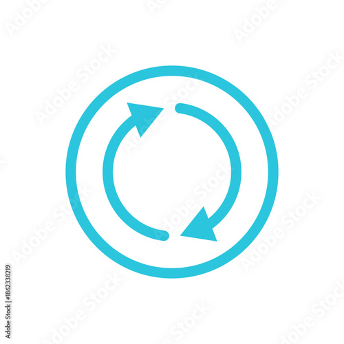 Synchronicity icon. Isolated on white. Blue icon