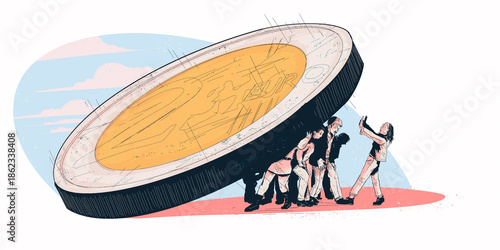Foto Conceptual illustration about inflation and rising cost of living