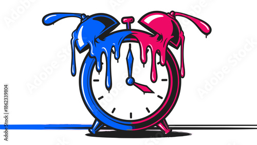Melting Clock A Conceptual Illustration of Time and Transformation.