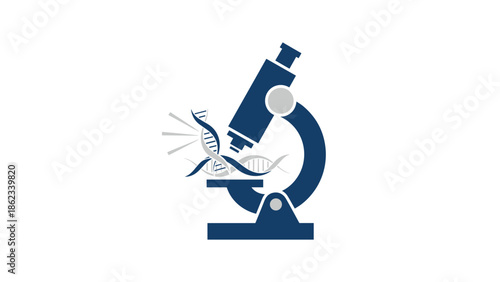 Microscope with DNA Strand Scientific Research and Genetic Analysis.