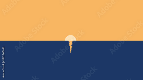Minimalist pixel art of a jellyfish in a twotone sea.