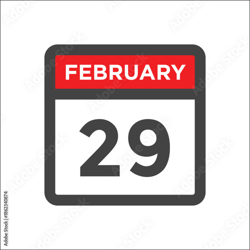 February 29 calendar icon - day of month