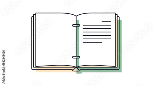 Wallpaper Mural Open notebook with blank pages and lines ready for writing. Torontodigital.ca