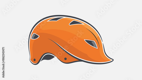 Orange Protective Helmet for Sports and Recreation Safety.