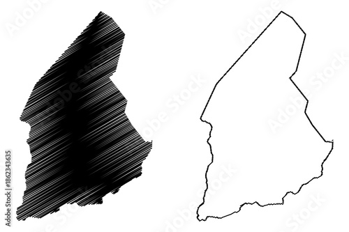 Barrocas municipality (Bahia state, Municipalities of Brazil, Federative Republic of Brazil) map vector illustration, scribble sketch Barrocas map