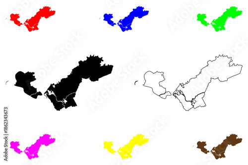 Meycauayan city (Central Luzon Region, Republic of the Philippines, ROP) map vector illustration, scribble sketch Meycauayan map