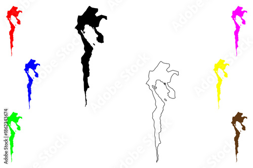 Mati city (Davao Region, Republic of the Philippines, ROP) map vector illustration, scribble sketch Mati map