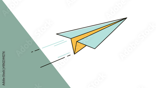 Paper Airplane Illustration A Symbol of Flight and Imagination.