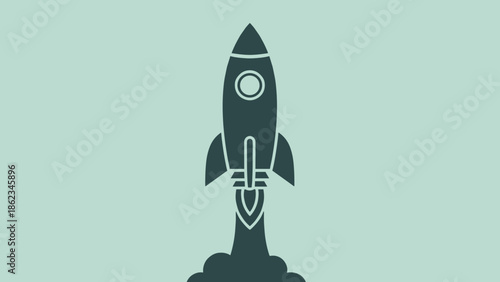 Rocket Launch Illustration A Symbol of Innovation and Technological Advancement.