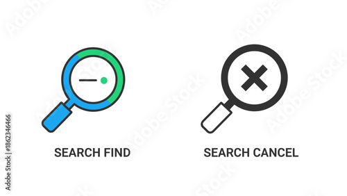 Search and Cancel Icons Find and Remove Functionality in Design.