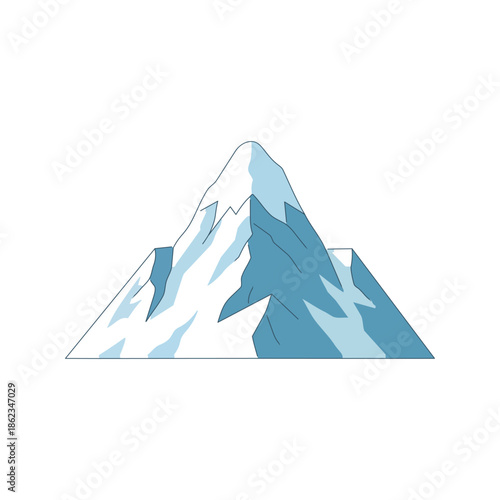 Snowy Mountain Peak Illustration
