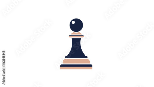 Stylized Chess Pawn Illustration with Geometric Design and Modern Aesthetic.