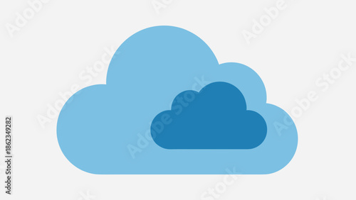 Stylized Cloud Icon Weather Forecast and Data Storage Concept.