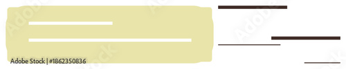 Thick yellow bar with brown lines moving horizontally, suggesting motion, energy, dynamics. Ideal for speed, progression, transition, movement agility momentum. Simple flat metaphor