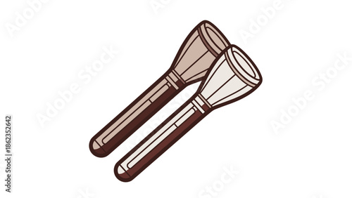 Two vintage flashlights with a classic design and retro appeal.